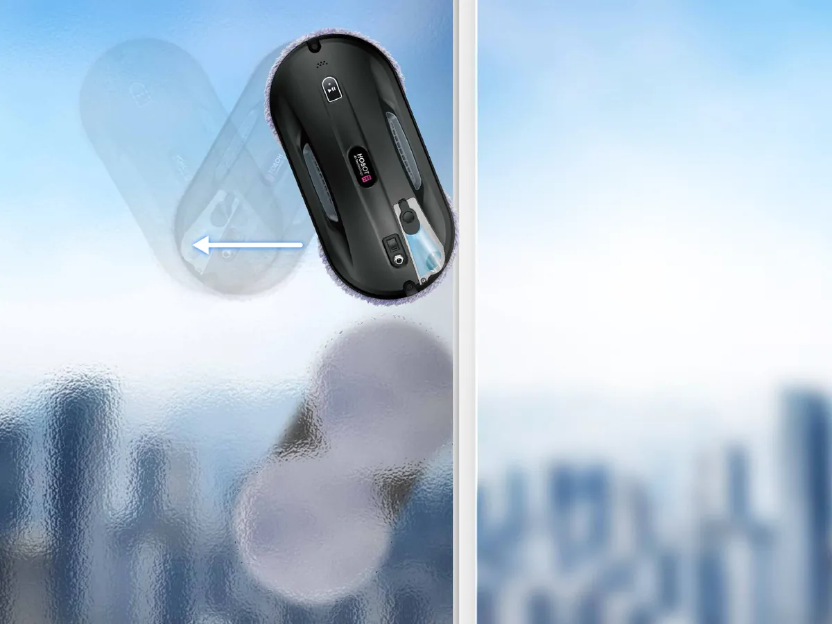 HOBOT 388 smart route planning across a window