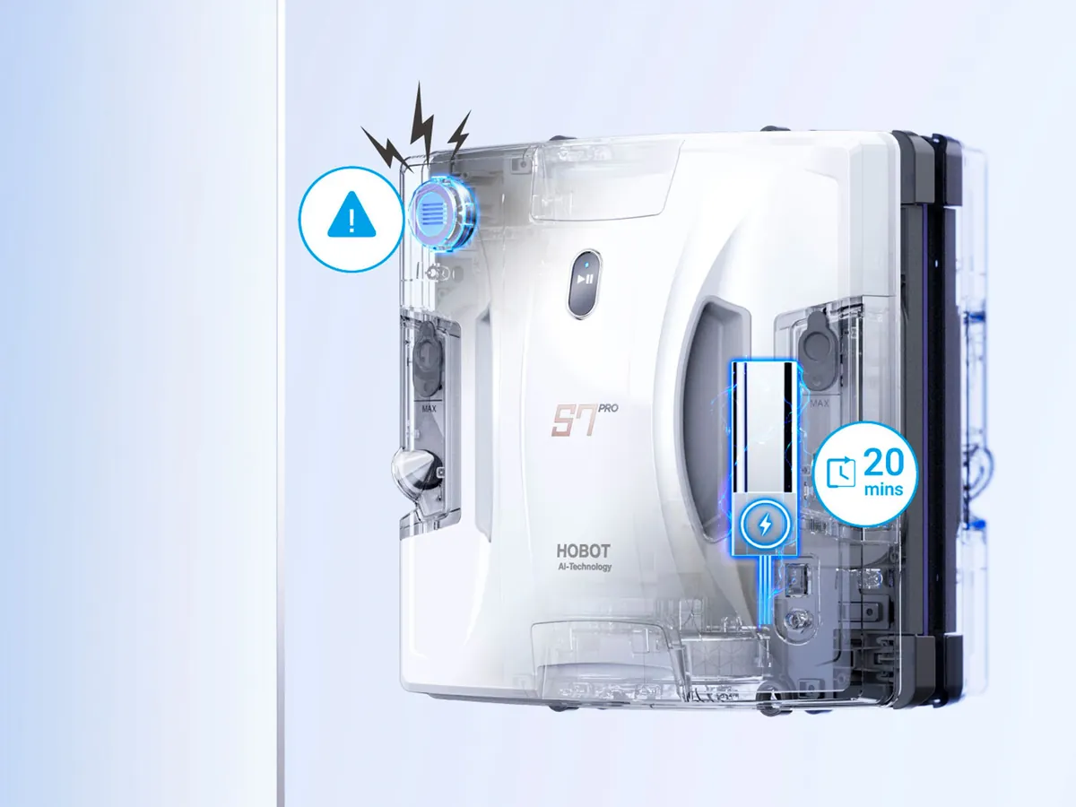 HOBOT S7 Pro with built-in UPS battery backup